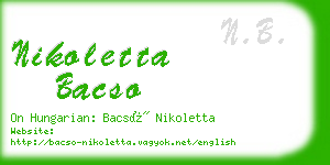 nikoletta bacso business card